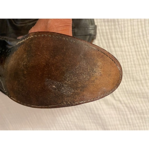 Vintage Tony Lama 8954 Kangaroo Cowboy Boots Men's 8D Brush-Off Gray Black Rare - Picture 12 of 12